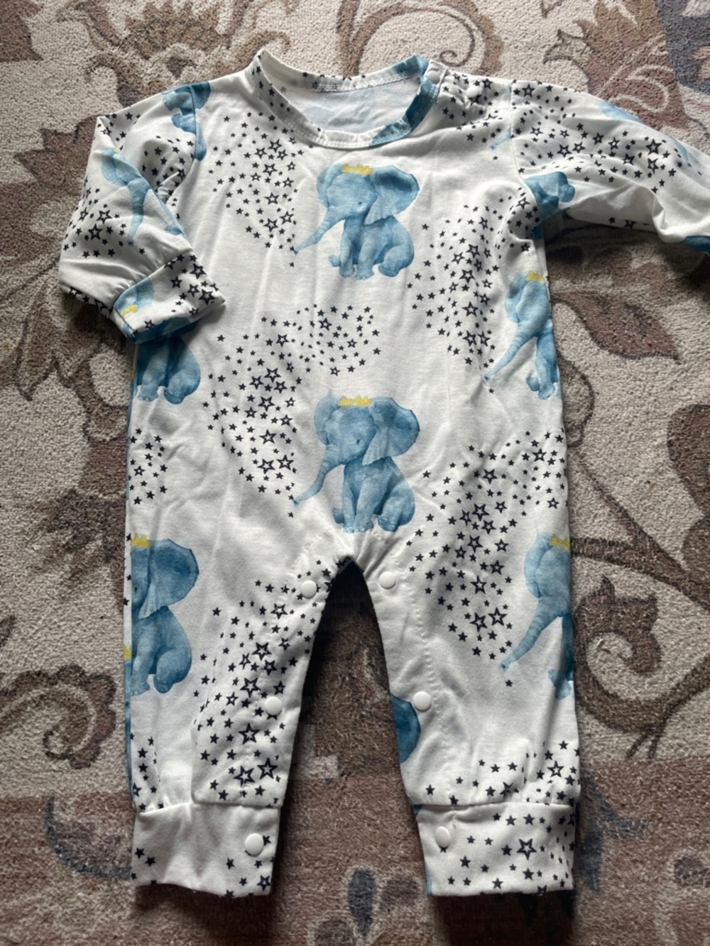 2/$10 Blue Elephant Star Baby One-Piece NWOT